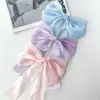 Pinza para el pelo grande de clip de resorte con lazo de satén popular transfronterizo, pasador de color sólido para mujeres, accesorios para el cabello