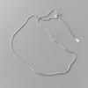Collar de Cuentas de Oliva de Plata Esterlina S925 Brillante Minimalista Cubeta Apilado Cadena Única Cadena para Clavícula D8425