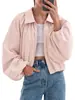 2026 Amazon Europeo y Americano Comercio Exterior Transfronterizo Otoño Nuevo Estilo Cuello Solapa Mangas Abullonadas Cremallera Chaqueta Corta Abrigo de Mujer