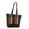 Nova moda feminina listrada bolsa de ombro de lona casual grande capacidade bolsa texturizada bolsa de viagem axila bolsa tote