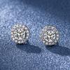 Pendientes de Diamante Simulados para Transmisión en Vivo para Mujer Ins Corazón Aguja de Plata de Ley S925 Microincrustados Seis Garras Diamantes de Alto Carbono Pendientes