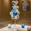 Decoraciones de Piso de Árbol de Globos Azules para Niños para Montaje de Fiesta de Cumpleaños de Bebé, Decoraciones de Mesa para Ambiente de Fiesta y Columnas de Pie