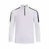 Camisa Polo Listrada Color Block de Manga Longa Marca Tendência 2025 Estilo Hong Kong para Homens, Moletom Versátil American Retro com Letras Meio Zíper Solto