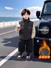 Ropa de Invierno para Niños Etiqueta Blanca Trasera Chaleco de Algodón Estilo Coreano Chaqueta de Algodón Gruesa sin Mangas para Niños Ropa de Abrigo Chaqueta de Algodón para Bebé
