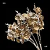 Flores de Casamento de Ouro Flor de Seda Pingente do Ano do Dragão Folha de Ginkgo Fruto de Azevinho Sala de Estar Balde Flor Arte