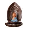 Queimador de Incenso Cascata de Cerâmica Pintada Original Artesanato Cerâmico Queimador de Incenso Areia Roxa Queimador de Incenso Monge Pequeno Fábrica Direta Queimador de Incenso
