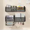 Estante de almacenamiento de pared para dormitorio de estudiantes, estante colgante adhesivo para dormitorio, organizador de pared para mesita de noche/sobre cama, cesta colgante sin perforaciones