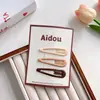 Grampo de Cabelo Bb Clip Espinha de Peixe Cor Café Degradê para Meninas, Presilha Lateral para Franja, Presilha para Nuca, Acessório de Cabelo