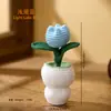 Productos florales hechos a mano, jarrón de calabaza tulipán, flores artificiales, adornos de decoración para el hogar, regalos creativos, flores de hilo tejido