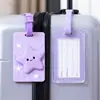 Etiqueta Creativa de Goma Suave para Equipaje con Dibujos Animados, Lanyard Lindo Anti-Extravío para Tarjeta de Embarque, Etiqueta de Viaje de Silicona Anti-Pérdida para Maleta