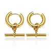 INS Acero Inoxidable Dorado Alto Pulido Fundición Hueca Patrón de Tubería de Agua Pendientes 18K Pulsera Joyería de Belleza