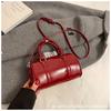 Bolso Bowling de Mano de Moda para Mujer 2025 Otoño Nuevo Simple Nicho Trendy Commuter PU Hombro Cruzado
