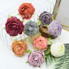 Flores de Rosa con Borde Quemado y Núcleo Envuelto, Flores de Rosa Artificiales, Decoración de Pared de Flores para Bodas, Flores Falsas, Paquete de Materiales para Bricolaje, Accesorios para Cajas de Flores