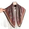 Lenço quadrado étnico de 70% algodão e linho, lenço de pescoço feminino estilo coreano, lenço de cabeça fino, lenço de veludo