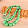 Collar Verde Seco, Cadena de Cuentas de Jade Cuarcita, Cadena Madre, Fondo Blanco, Color Jade Verde, Dragón de Hierro, Collar Verde Seco