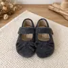 Zapatos de Punto Estilo Coreano para Niñas Estilo Pequeño Chanel Zapatos de Salón 2026 Otoño/Invierno Nuevos Zapatos de Salón Mary Jane con Suela Suave Zapatos de Princesa con Lazo