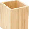 Porta lápices simple de madera de pino de color sólido, caja de madera para almacenamiento de escritorio de estudiante, contenedor de lápices multifuncional de madera maciza con grabado de texto personalizado