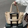 Bolso tote de mujer de comercio exterior transfronterizo, bolso de mano, bolso de hombro, gran capacidad, relleno de plumón, ligero y simple para otoño e invierno