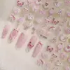 Novos Adesivos de Manicure Ballet com Laço Rosa Fofos Clareadores Grid Feminino Usáveis Cartão de Planejador Fazer DIY