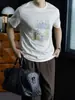 [Antibacteriano Nivel 5A] Camiseta de Manga Corta Fina de Fibra de Bambú Fresca de Verano para Hombre con Estampados Artísticos y Diseños Versátiles para el Trabajo