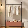 Cabide de Roupa Moderno Estilo Creme Rack de Armazenamento de Roupas Quarto Casa Simples Cabide Móvel para Secar Roupas Cabide de Couro