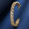 Pulsera abierta de zirconia floral hueca vintage transfronteriza, nueva pulsera versátil de alta gama, exquisita y elegante