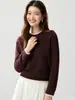 Suéter de Cachemira para Bebé Pequeño Suéter de Punto para Mujer Otoño Invierno Nuevo Estilo Cuello Alto Redondo Cuello Redondo Holgado Adelgazante Suéter de Punto Capa Base