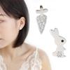 Pendientes Dulces Lindos de Conejo Hueco para Mujer Estilo Coreano Pequeños Frescos de Tuerca Animal Asimétricos Pendientes de Zanahoria Pendientes