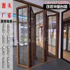 Puertas plegables izquierdas y derechas, Puertas corredizas plegables de aleación de aluminio para cafeterías, tiendas de té de leche, puertas de vidrio para balcones de cocina
