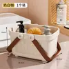 Nueva cesta de baño portátil, cesta de almacenamiento para artículos de tocador de baño, con drenaje de agua, resistente al moho, cesta de almacenamiento para artículos varios de picnic