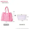 Bolsa de playa de malla, bolsa de almacenamiento para artículos de tocador de viaje, bolso tote calado, bolsa con cordón, bolsa de compras plegable, bolsa interior