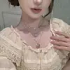 Collar Multicapa con Forma de Corazón para Mujer, Patrón Vintage, Se Puede Abrir, Collar Retro de Tres Capas con Aspecto Envejecido, Cadena de Clavícula de Nicho