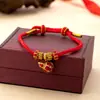 Pulsera Colgante de Calabaza Esmaltada Tejida a Mano, Pulsera de Cuerda Roja para Hombres y Mujeres, Pulsera Tejida para Parejas, Regalo de Buena Suerte