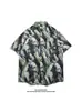 Camisa Floral Estilo Tailandês Praia de Bangkok, Manga Curta, Roupa Unissex para Casal, Camisa Solta Retro Cool de Secagem Rápida para o Festival Songkran