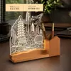 Luz nocturna con trofeo personalizado, regalos de aniversario corporativo, regalos de reunión anual, portalápices con logo impreso, adornos acrílicos conmemorativos