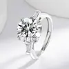 Anillo de Diamante Moissanita de Cinco Quilates de Moda Tk Transmisión en Vivo Venta Caliente Transfronteriza Anillos de Boda Populares Europeos y Americanos Anillos de Pareja Joyería para Manos