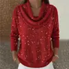 2025 Estación Independiente de Exportación Transfronteriza Ropa para Mujer Amazon Aliexpress Otoño e Invierno Nuevas Blusas y Suéteres de Color Puro