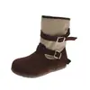 Otoño 2026 Nuevas Botas Cortas de Trabajo para Mujer Estilo Retro Hebilla Piel Suave Mate Punta Gruesa Botas Tipo Martin Suela Plana Sin Cordones