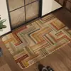 Tapete de chão retrô para banheiro, absorvente e de secagem rápida, antiderrapante, adequado para vasos sanitários e banheiros, feito de trama de linho durável