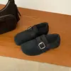 Birkenstocks de Lana para Mujer 2026 Otoño Invierno Versátiles Cómodos Zapatos de Algodón Suela Gruesa de Lana Más Terciopelo Zapatos de Mocasín que Aumentan la Altura Zapatos Peludos