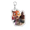 Estilo Ins Llavero de Zootopia Judy Nick Acrílico Dibujos Animados Accesorios Colgante para Pareja