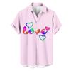 Camisa Masculina de Manga Curta Casual Havaiana de Praia com Estampa Digital Elástica em Quatro Direções, Lapela, Nova Coleção de Primavera, Comércio Exterior