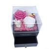 Joyero transfronterizo con flor eterna, regalo de San Valentín, rosa, caja de regalo con cajón acrílico de flor eterna de Yunnan
