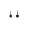 Rojo Cereza Hebilla de Oreja Diseño Nicho Retro para Mujer Cuadrado Goteo de Aceite Elegante Moda Diaria Aretes Combinables Lujo Ligero Oreja