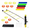 Set de escalera de agilidad, escalera de cuerda para entrenamiento de ritmo, escalera de saltos, discos marcadores, paracaídas de resistencia, cuerda para saltar, estacas para el suelo, equipo de entrenamiento de fútbol