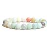 Pulsera de Cristal de Polvo de Piedra Natural de 8 mm para Mujer, Piedra de Tigre, Roca Volcánica, Pareja, Turquesa Blanca, Ágata, Pulsera de Cuentas