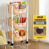 Estantería de almacenamiento con carrito de dibujos animados multicapa, estante móvil de pie con ruedas, gabinete para snacks para almacenamiento en el dormitorio
