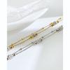 Pulsera de Acero Inoxidable con Cuentas Redondas de Zirconia de Lujo Ligero a la Moda para Combinar con Todo Diseño Nicho Doble Capa Pulsera Simple de Acero Titanio para Mujer Venta al por Mayor