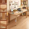 Escritorio de Computadora Doble para el Hogar con Patas de Madera Maciza Mesa de Estudio para Llevar a la Sala de Estar Escritorio Simple Grande Largo Banco de Trabajo Escritorio de Oficina