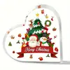 Enfeites de Coração de Amor Acrílico Personalizados Transfronteiriços, Decorações de Mesa para Festas de Natal, Artesanato de Suporte Transparente, Presentes